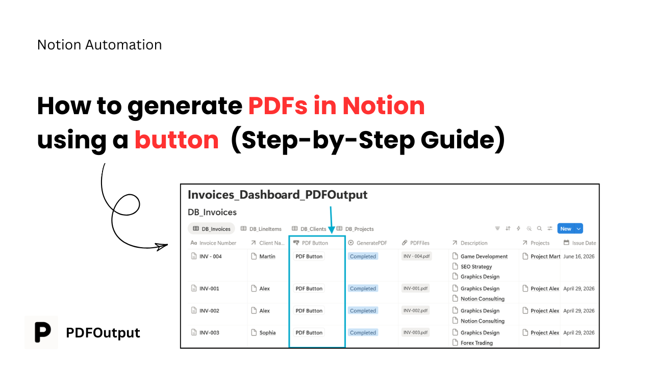 How to generate PDFs in Notion using a button (Step-by-step guide using PDFOutput)