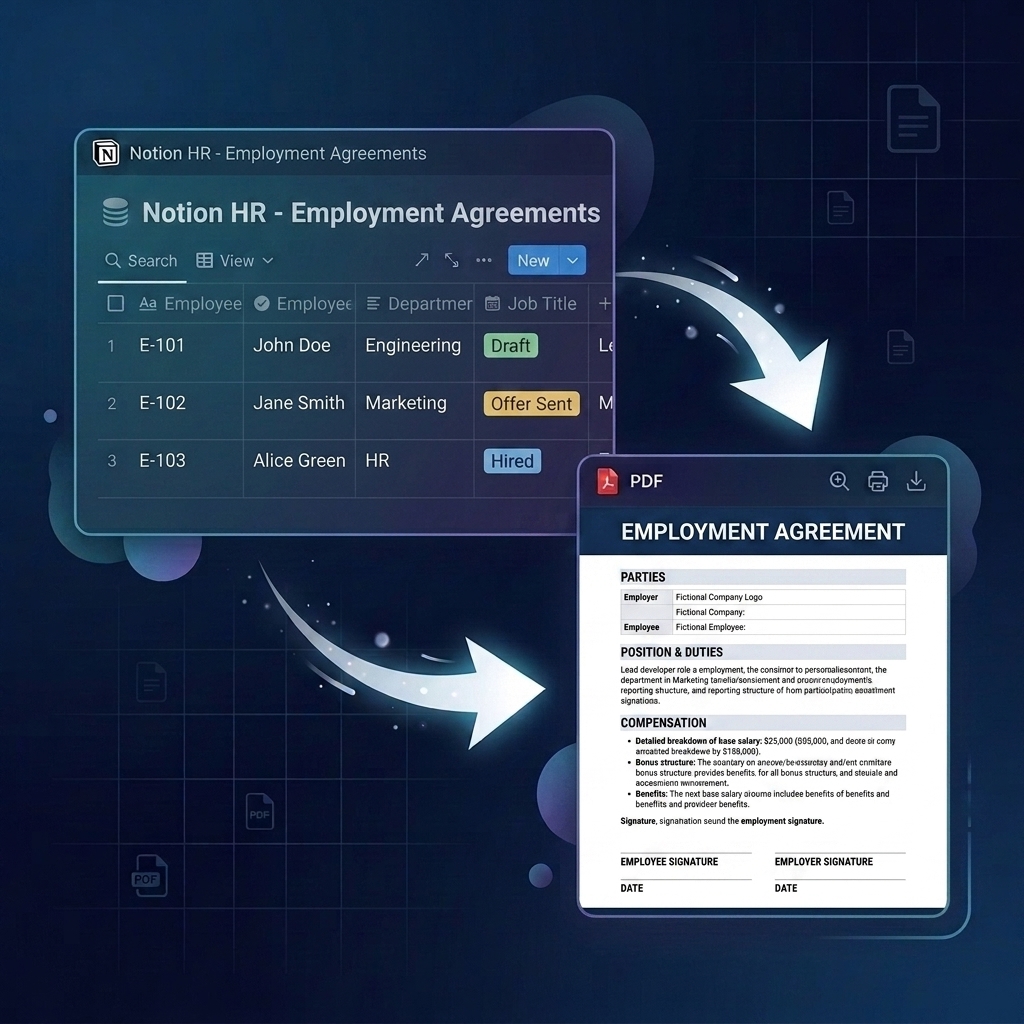 How to Automatically Generate Employment Agreements from Notion