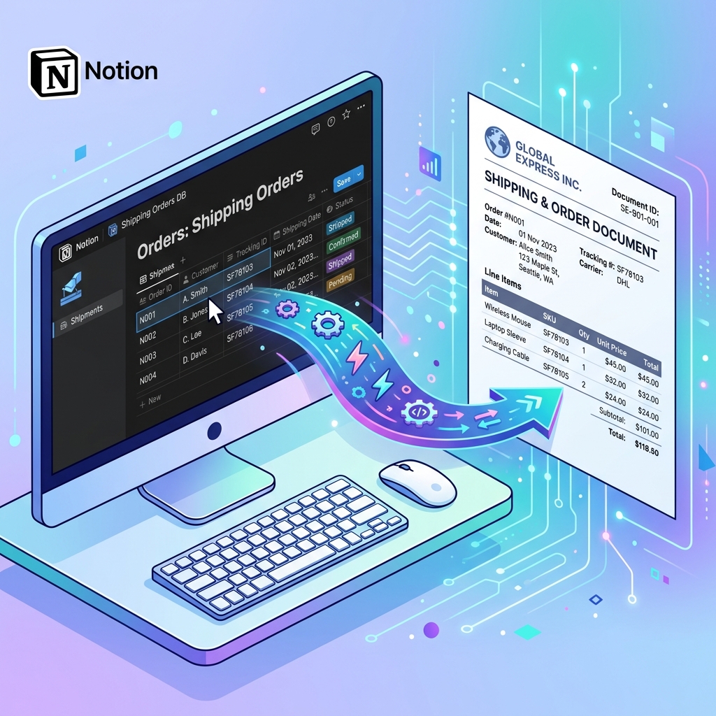How to create shipping documents automatically in Notion