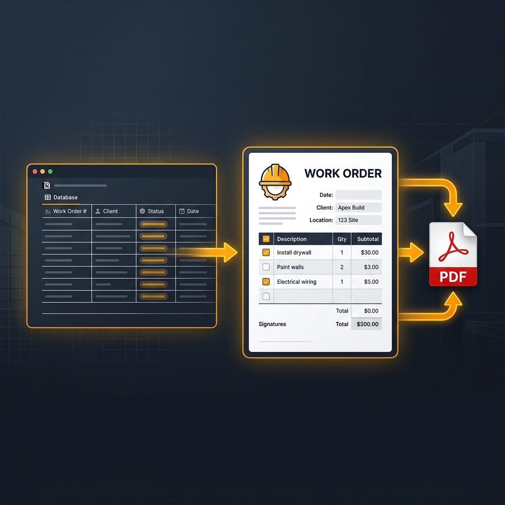 How to Create Work Order PDFs from Notion on Automation