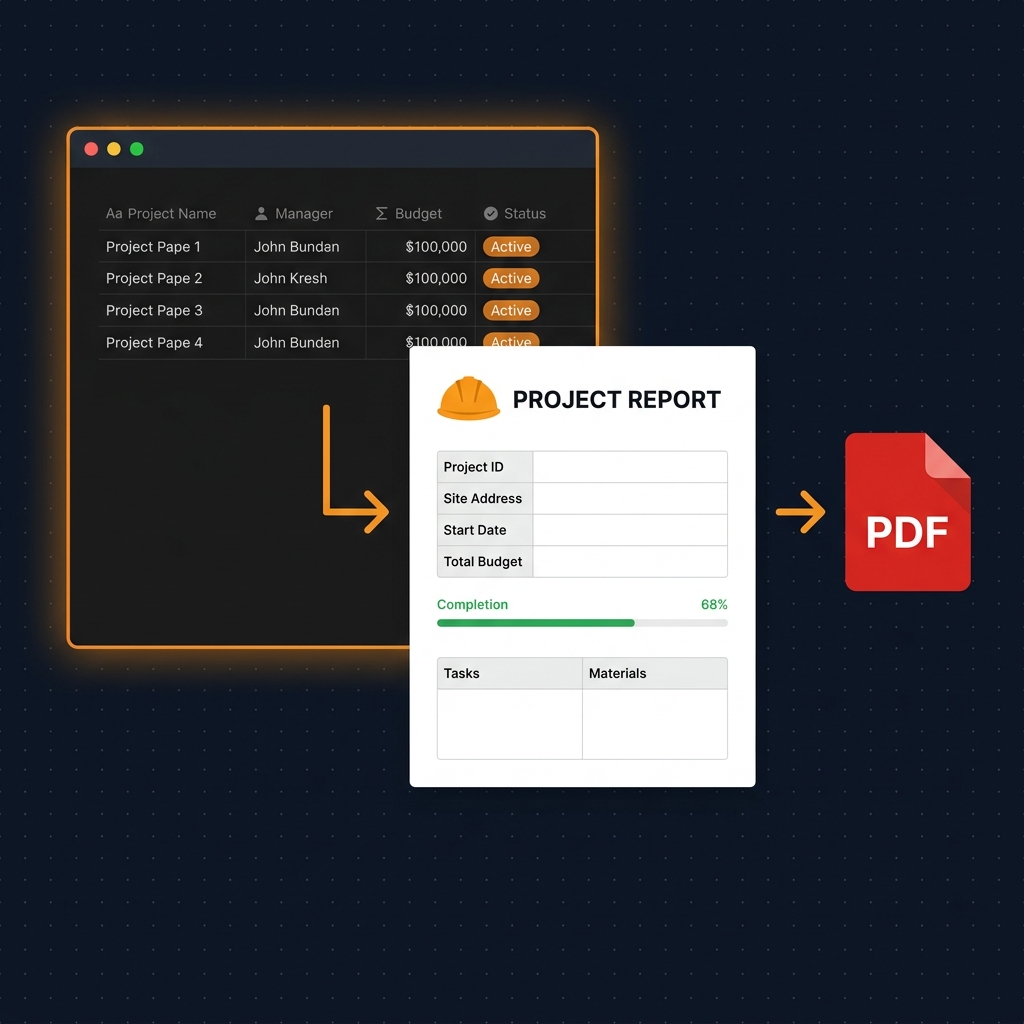 How to Automatically Generate Construction Project Reports from Notion to PDF