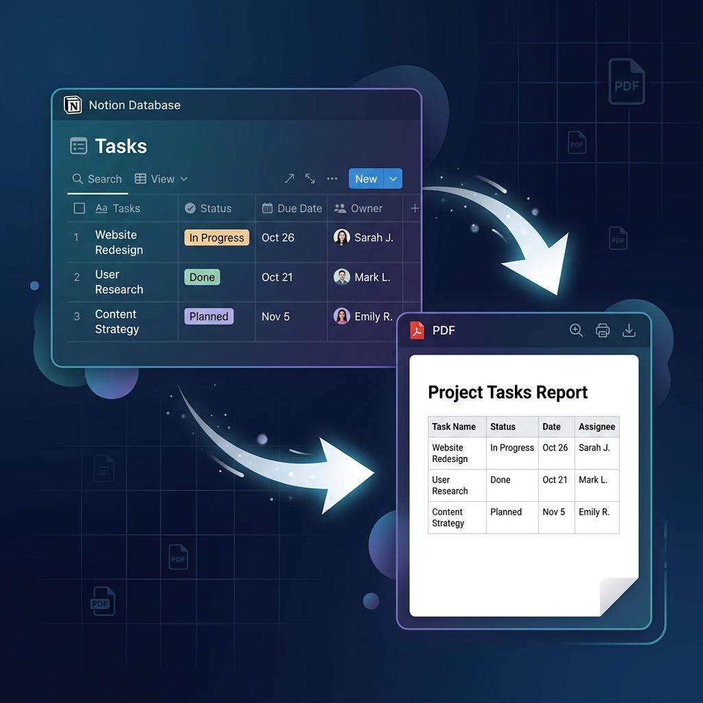 How to Turn a Notion Table View into a PDF (Beginner's Guide)