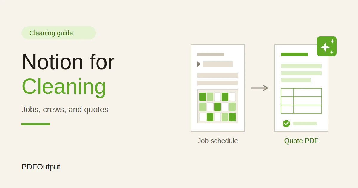 How to Use Notion for a Cleaning Business: Jobs, Crews, and Quotes