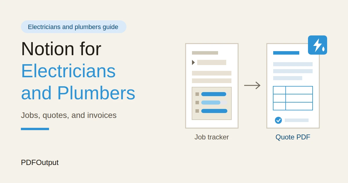 How to Use Notion for Electricians and Plumbers: Jobs, Quotes, and Invoices