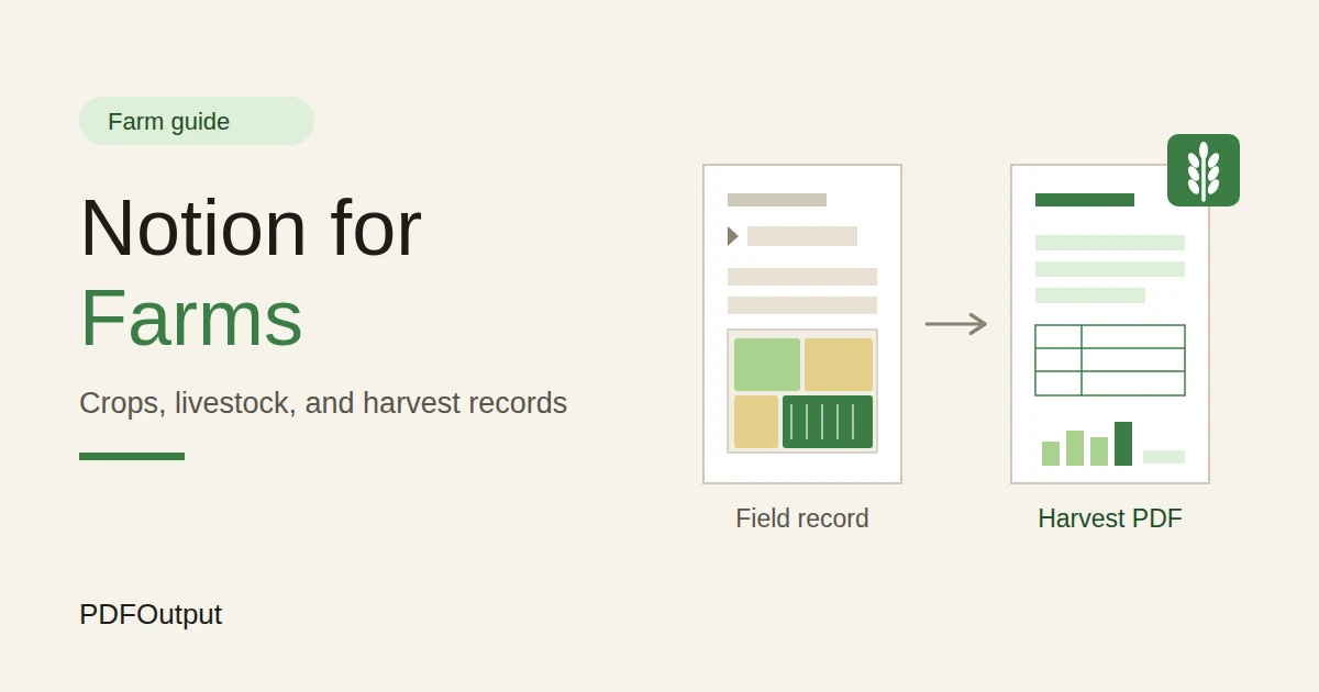 How to Use Notion for a Farm: Crops, Livestock, and Harvest Records