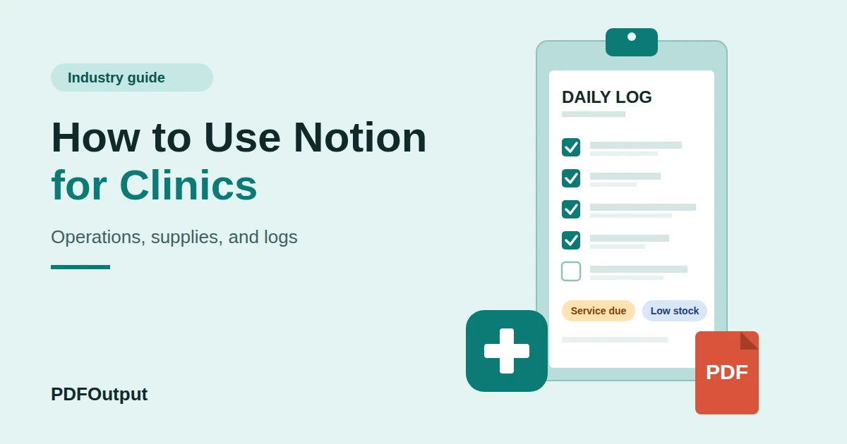How to Use Notion for a Healthcare Clinic: Operations, Supplies, and Compliance Logs