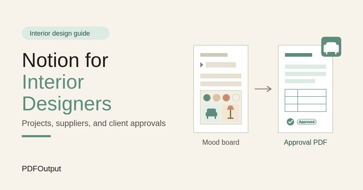 How to Use Notion for Interior Designers: Projects, Suppliers, and Client Approvals