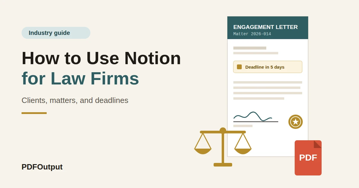 How to Use Notion for a Law Firm: Clients, Matters, and Deadlines
