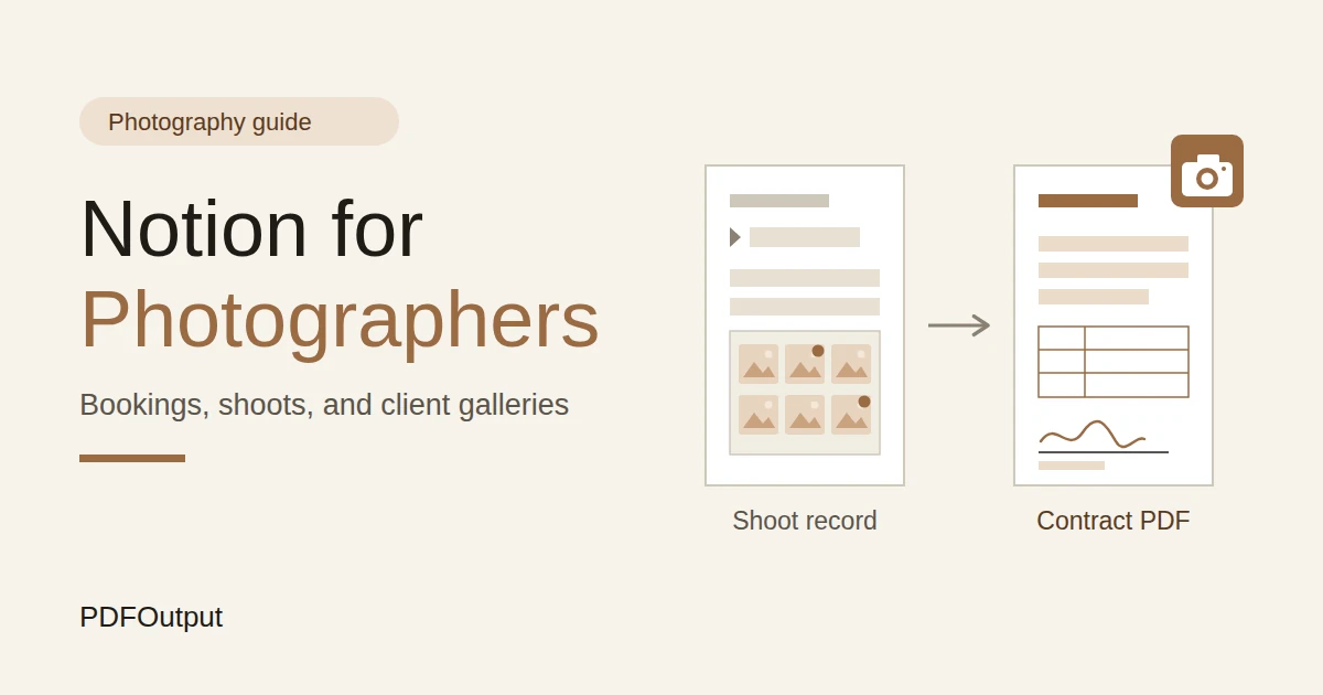 How to Use Notion for Photographers: Bookings, Shoots, and Client Galleries