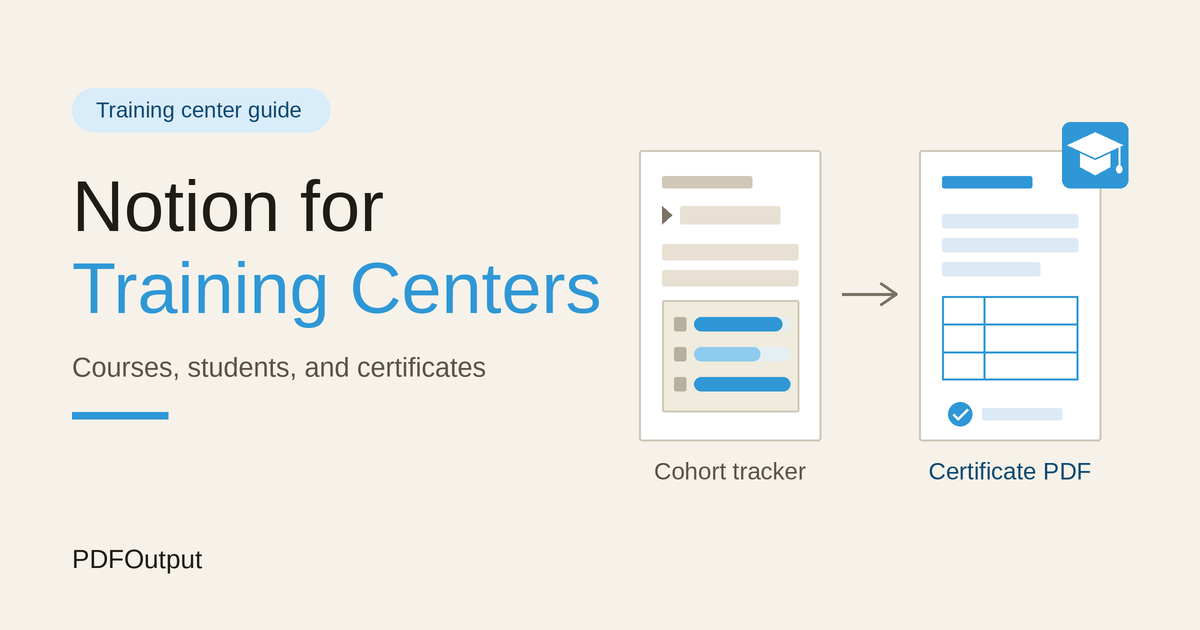How to Use Notion for a Training Center: Courses, Students, and Certificates