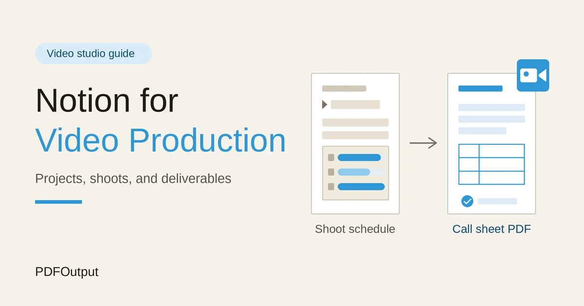 How to Use Notion for a Video Production Studio: Projects, Shoots, and Deliverables
