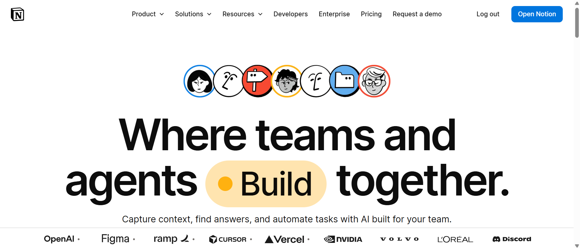 Notion Homepage - Where teams and agents build together