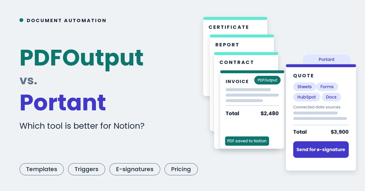 PDFOutput vs. Portant: Which Document Automation Tool Fits Your Notion Workflow?